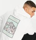The North Face Faces Back Print Hoodie In Cream Exclusive At Asos-white