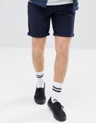 Asos Design Recycled Denim Shorts In Slim Navy - Navy