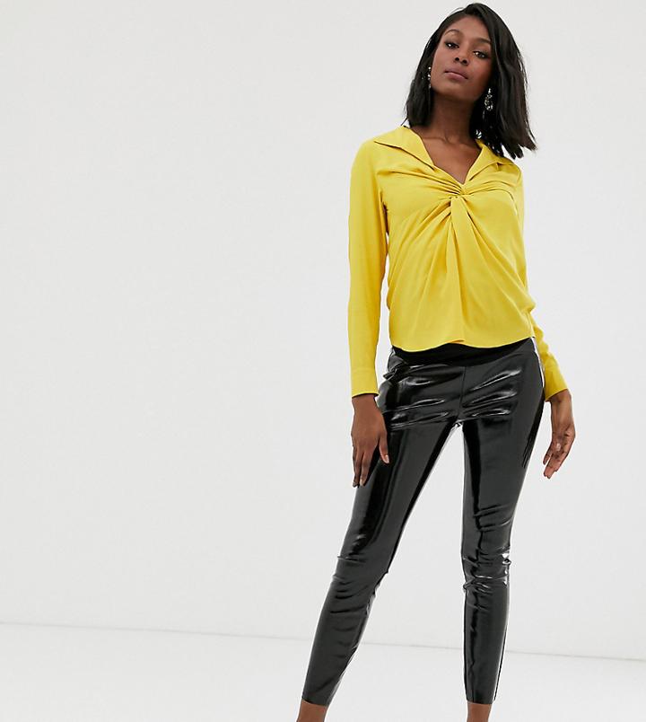 Asos Design Maternity Spray On Vinyl Over The Bump Pants-black