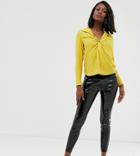 Asos Design Maternity Spray On Vinyl Over The Bump Pants-black