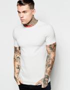 Asos Muscle T-shirt With Crew Neck And Stretch - Creamy Mushrm
