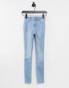 Hollister High Waist Skinny Jeggings In Light Wash Blue-blues