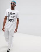 Asos Design Relaxed T-shirt With Graffiti Text Print - White