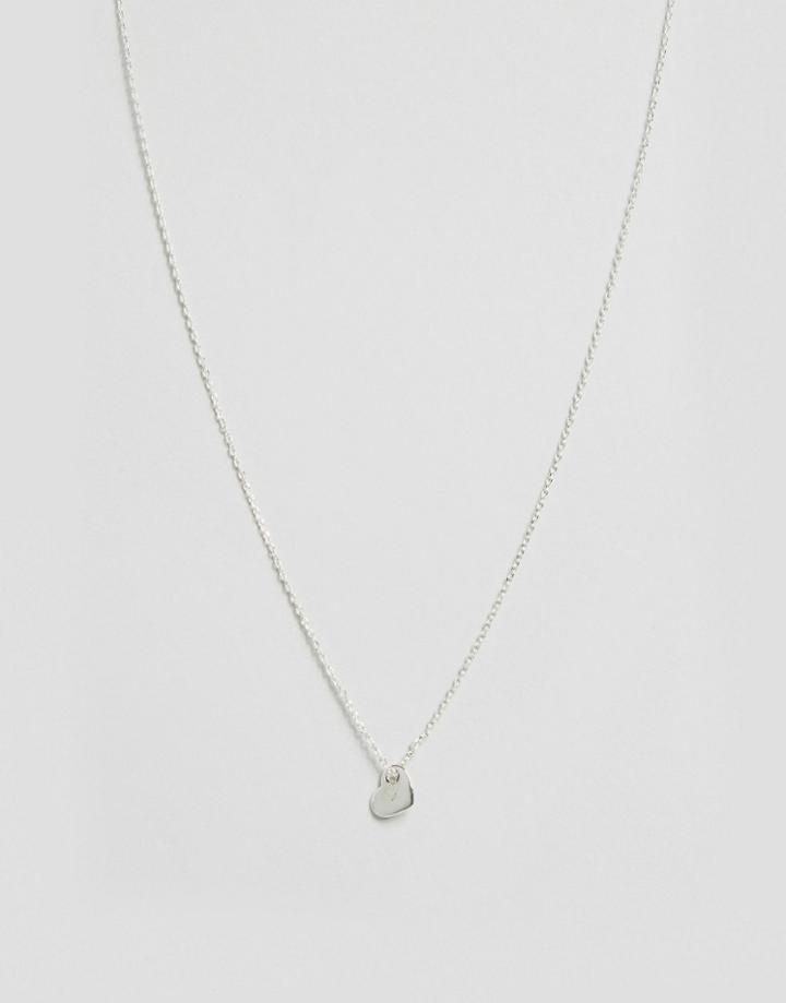 Orelia Flat Sideways Heart Necklace - Silver