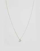 Orelia Flat Sideways Heart Necklace - Silver