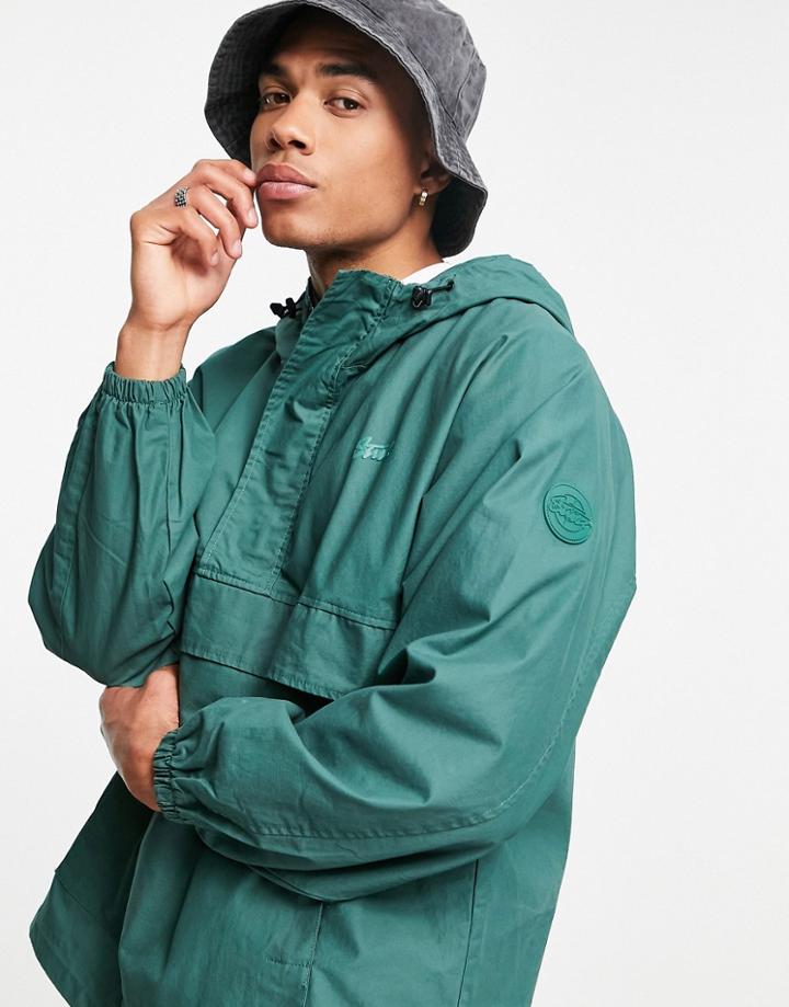 Pull & Bear Overhead Jacket In Green Tie Dye-black