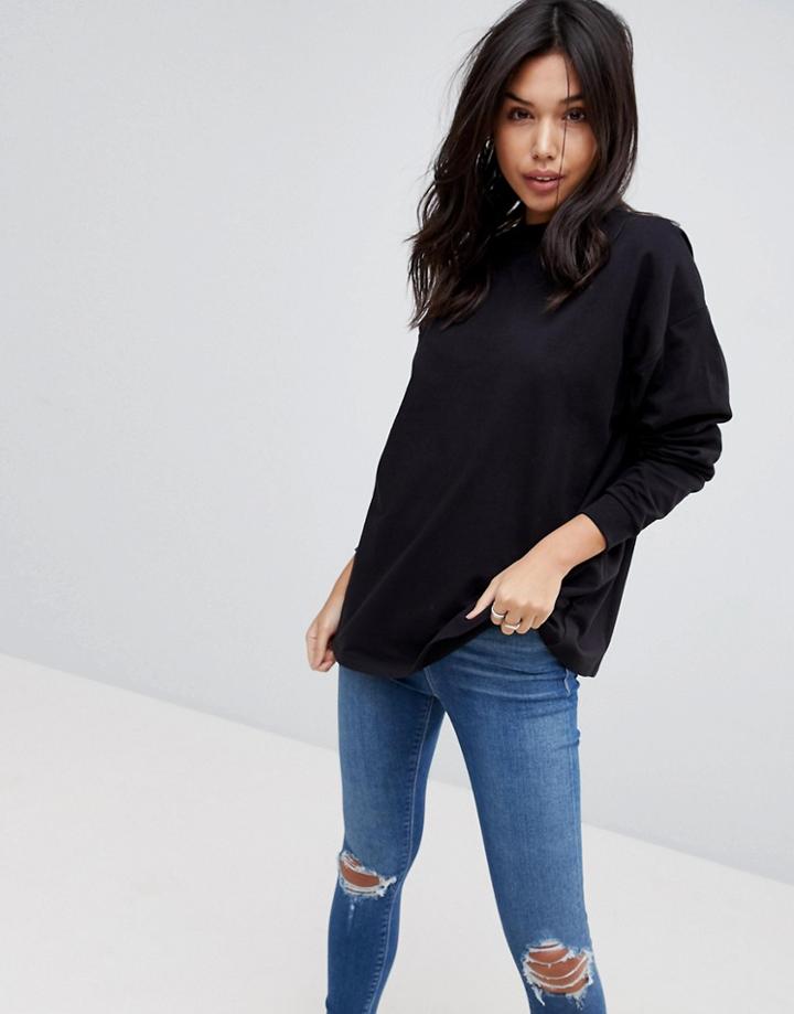 Asos Oversized Slouchy Lightweight Sweat - Black