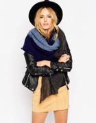 Asos Oversized Knit Scarf In Color Block - Multi