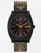 Nixon Time Teller Printed Silicone Strap Watch A119 1881 - Black