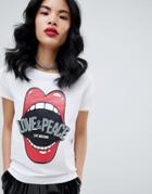 Love Moschino Mouth Print T-shirt - White