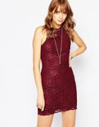 Wyldr Chaser Dress In Lace - Cordovan