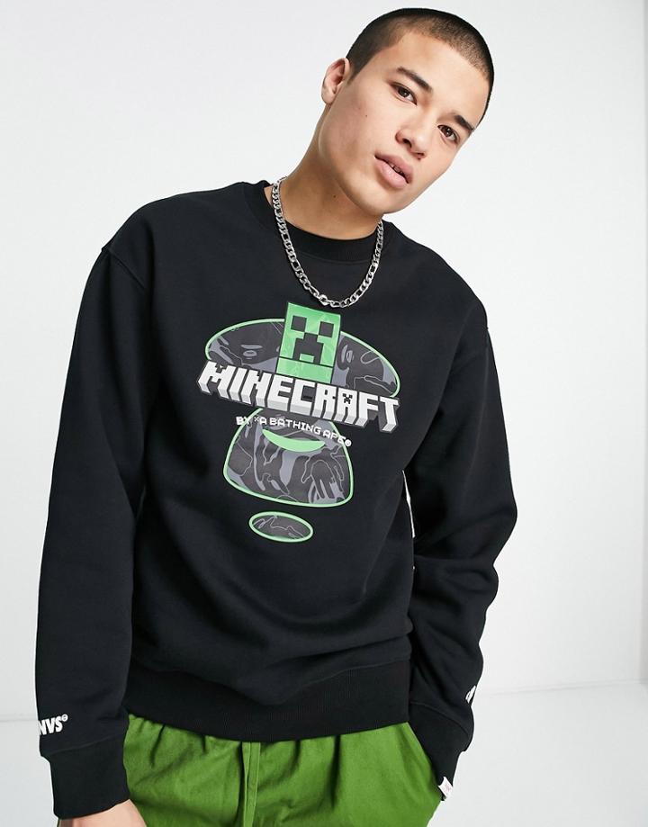 Aape By A Bathing Ape X Minecraft Logo Sweatshirt In Black