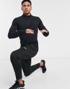 Asos 4505 Icon Training Muscle Fit Sweatshirt With 1/4 Zip-black