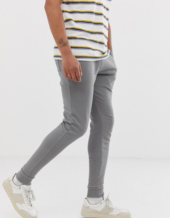 Asos Design Super Skinny Sweatpants In Flat Gray - Gray