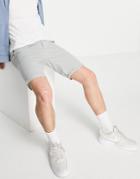 Le Breve Chino Short In Light Gray-grey