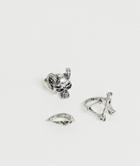 Reclaimed Vintage Inspired Ring Pack With Animal Skull Detail Exclusive To Asos-silver