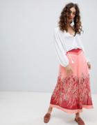 Free People Off The Grid Grapic Print Culottes-red