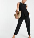 Asos Design Maternity Over The Bump Tailored Smart Tapered Pants In Black