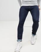 Asos Design Skinny Jeans In Raw Blue
