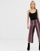 Asos Design Stripe Cropped Straight Leg Pants - Multi
