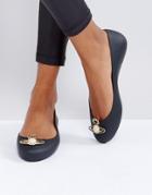 Vivienne Westwood For Melissa Space Love Black Pearl Orb Flat Shoes - Black