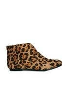 Park Lane Flat Lace Up Boots - Leopard