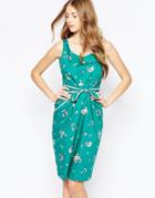 Trollied Dolly Anything Goes Dress - Green Butterfly