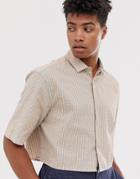 Asos Design Oversized Boxy Fluro Grid Check Shirt - Orange