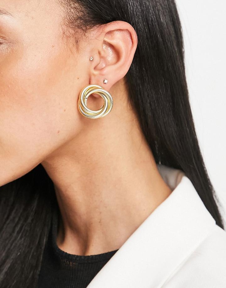 Designb Statement Interlink Earrings In Gold