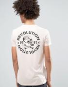 Asos Longline T-shirt With Skull And Cross Bones Print - Gray