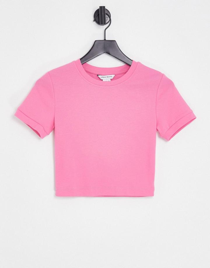 Urban Revivo Ribbed T-shirt In Pink