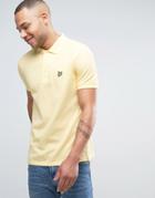 Lyle & Scott Pique Polo Regular Fit Eagle Logo In Yellow - Yellow
