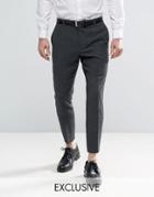 Heart & Dagger Skinny Tapered Smart Pants In Tweed - Gray