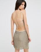 Walter Baker Shirley Sequin Stripe Mini Dress - Silver