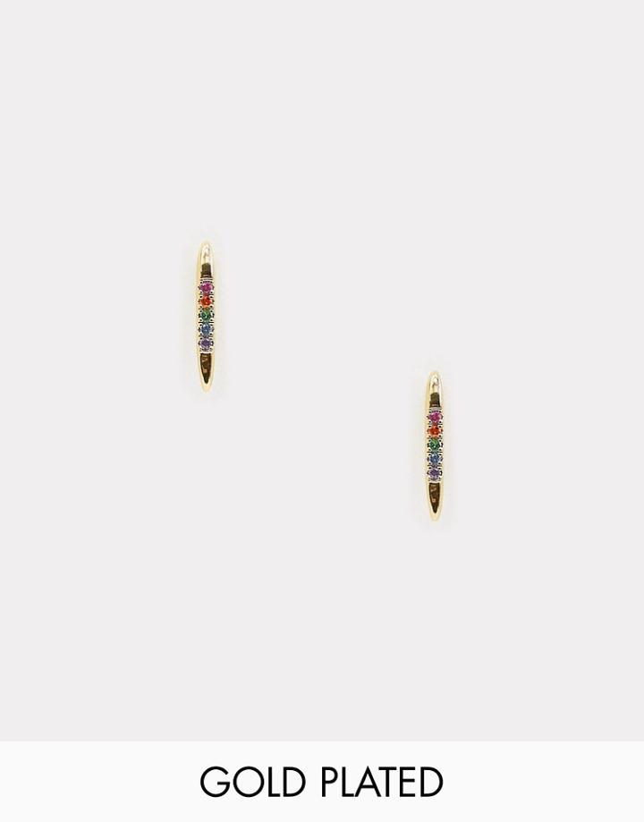 Estella Bartlett Rainbow Gold Plated Earrings - Gold