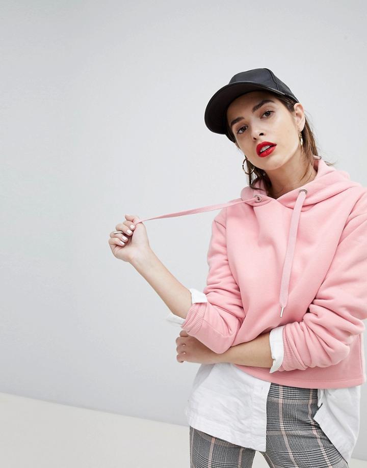 Stradivarius Cropped Sweatshirt - Pink