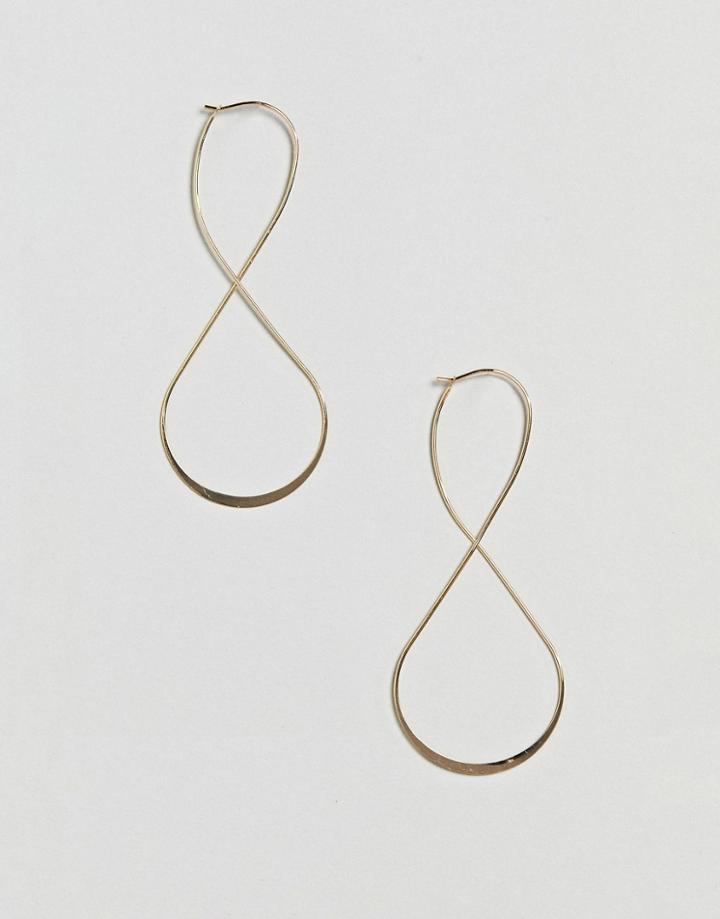 Asos Abstract Twist Fine Hoop Earrings - Gold