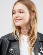 Asos Pretty Bow Choker Necklace - Nude