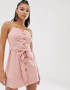 River Island Beach Dress With Belt In Pink
