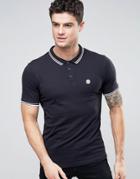 Le Breve Tipping Slim Fit Polo Shirt - Navy