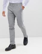 River Island Skinny Fit Wedding Suit Pants In Gray Check