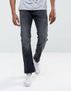 Esprit Jeans In Straight Fit Washed Black Organic Denim - Black