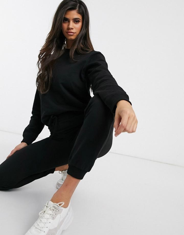 Asos Design Tracksuit Ultimate Sweat / Sweatpants With Tie In Cotton - Black