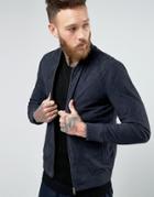 Selected Homme Suede Bomber - Navy