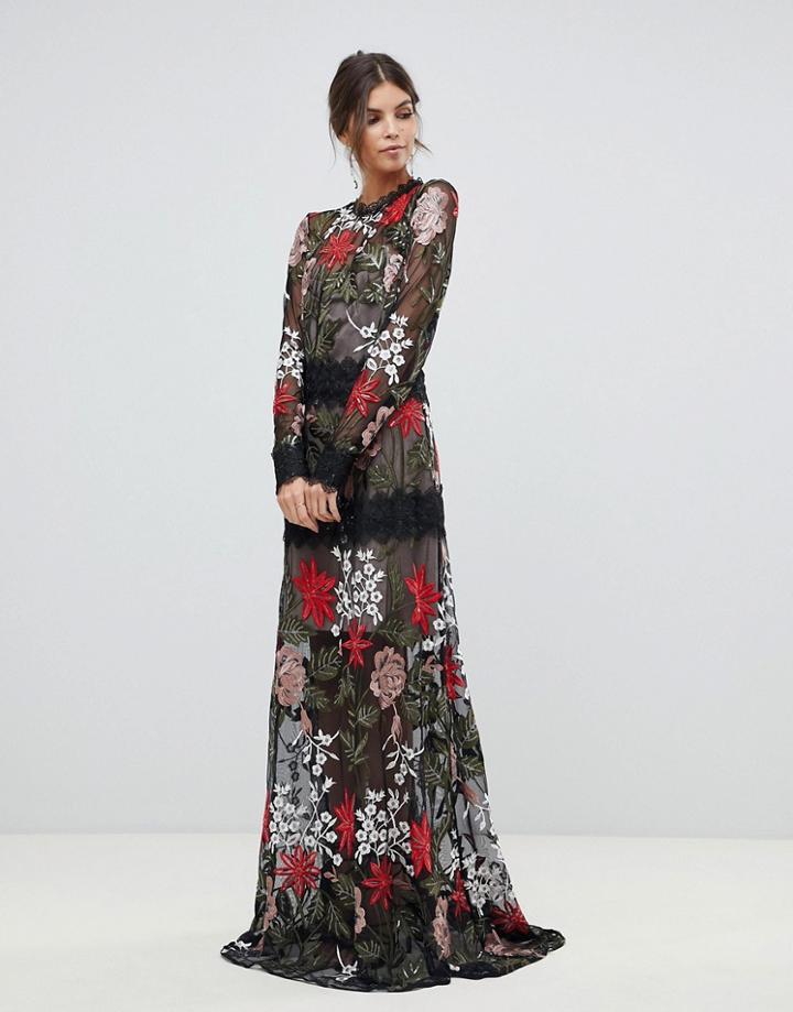Bronx And Banco Bonita Embroidered Maxi Dress - Multi
