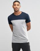 Lindbergh T-shirt With Color Block In Gray - Gray
