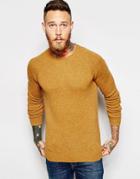 Asos Lambswool Rich Crew Neck Sweater - Mustard