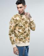 Dxpe Chef Sweatshirt In Beige With Military Patches - Beige