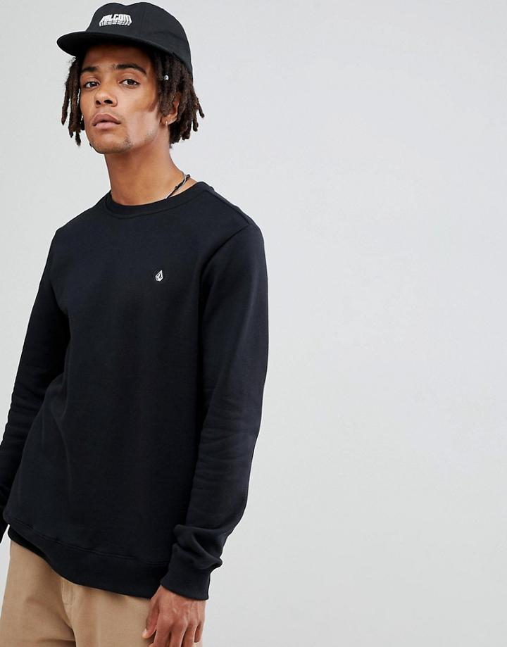 Volcom Sweatshirt With Small Logo In Black - Black
