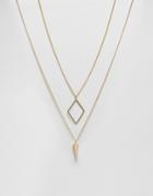 Asos Geometric Necklace Pack In Mixed Metal Finish - Gold